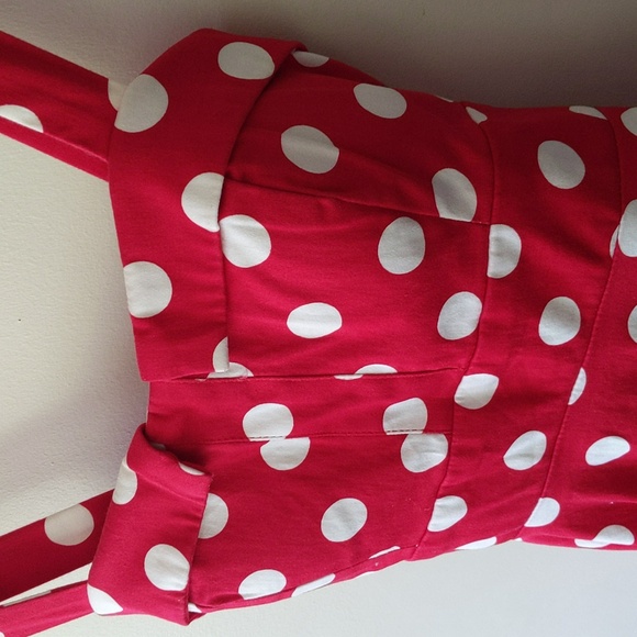 ModCloth Ixia Red White Polka Dot Dress Size (S) - Picture 4 of 9